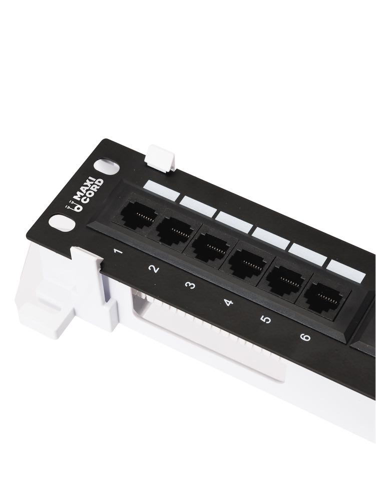 Патч-панель Maxicord 10" 1U кат.5е 12 портов RJ-45 DUAL IDC настенное крепление